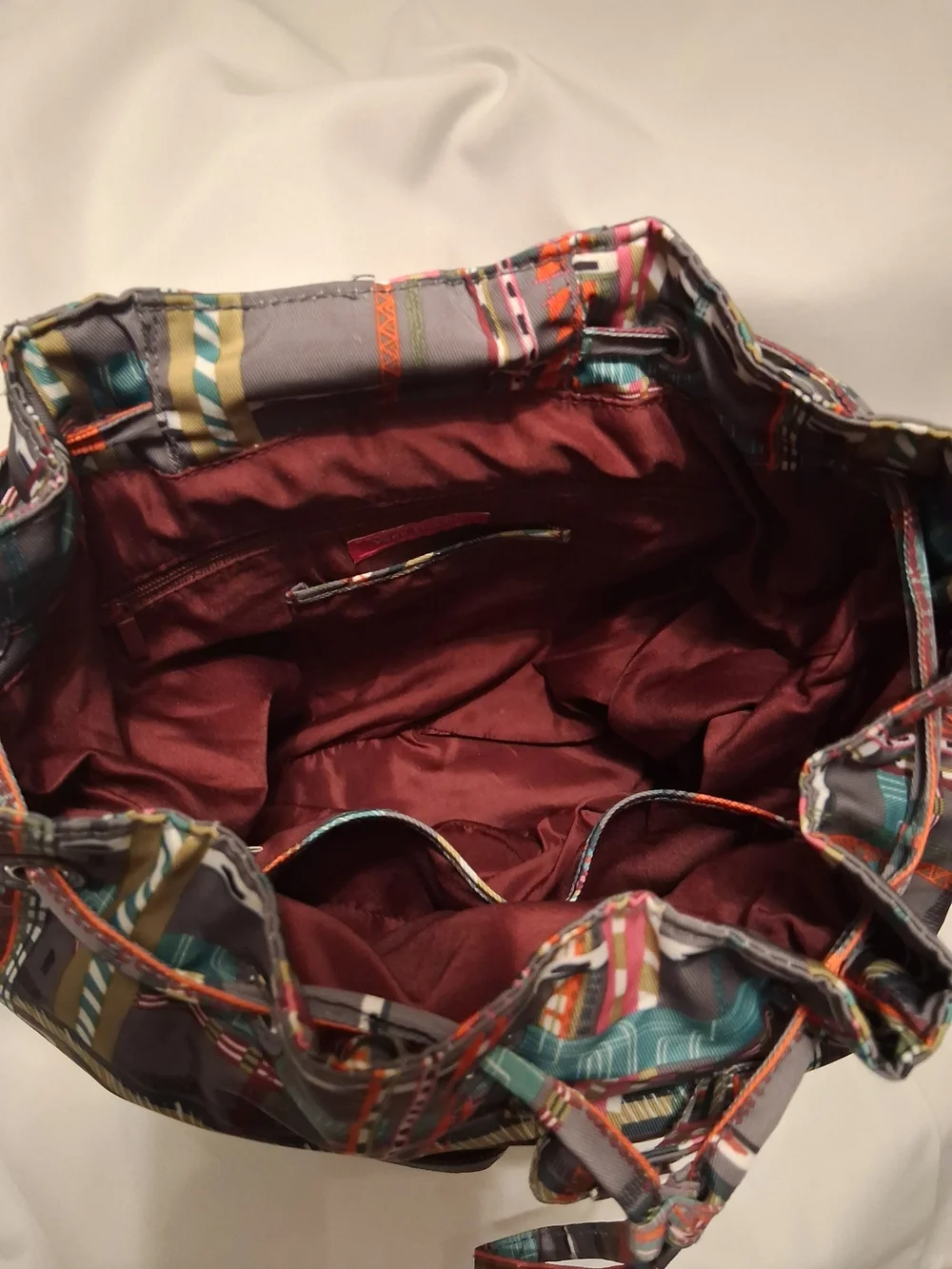 VERA BRADLEY Multicolor Plaid Print Drawstring Backpack - Style: Midtown Cargo
